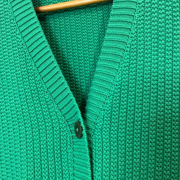 Repeat Green Cotton Rib Knit Cardigan Sweater size XS - Picture 4 of 10